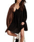 Women's Cotton Embroidered Tiered Long-Sleeve Mini Dress
