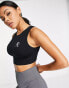 Фото #1 товара Gym King seamless rib light support sports bra in black