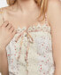Bcbgeneration Women's Lace Trim Floral Cropped Top Antique White M