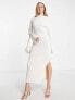 Фото #1 товара & Other Stories rib knitted midi dress in white