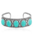 ფოტო #1 პროდუქტის Sterling Silver with Amazonite Gemstone Rope Design Women's Cuff Bracelet, Small - Large