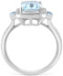 ფოტო #4 პროდუქტის EFFY® Aquamarine (2-1/5 ct. t.w.), Sky Blue Topaz (1/5 ct. t.w.) & Diamond (1/5 ct. t.w.) Halo Statement Ring in 14k White Gold
