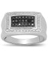 ფოტო #1 პროდუქტის Men's Black & White Diamond Ring (1/2 ct. t.w.) in Sterling Silver
