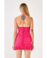 ფოტო #6 პროდუქტის Women's Ruched Halter Mini Dress