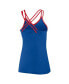 Фото #1 товара Women's Royal Chicago Cubs Go For It Strappy V-Neck Tank Top