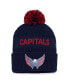 Фото #1 товара Men's Navy, Red Washington Capitals 2022 NHL Draft Authentic Pro Cuffed Knit Hat with Pom