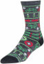 SockGuy Wool Ride Merry Crew Socks - 6 inch, Gray/Red/Green, Small/Medium