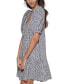 Фото #3 товара Women's Printed Puff-Sleeve Flounce Dress