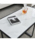 Minimalism Rectangle Coffee Table, Metal Frame With Sintered Stone Tabletop