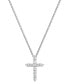 ფოტო #3 პროდუქტის Diamond Cross Pendant Necklace (1 ct. t.w.) in 14k White Gold