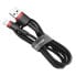 Фото #5 товара Wytrzymały nylonowy kabel przewód USB Iphone Lightning QC3.0 2A 3M czarno-czerwony