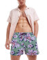 Фото #1 товара Paul Smith swim shorts in purple green floral print