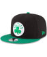 Фото #1 товара Men's Black, Kelly Green Boston Celtics 2-Tone 9FIFTY Adjustable Snapback Hat