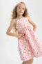 Kız Çocuk Pötikareli Askılı Poplin Elbise W7750a622hs