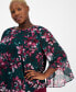 ფოტო #3 პროდუქტის Plus Size Crewneck 3/4-Bell-Sleeve Blouse