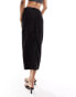 Фото #2 товара Vero Moda Tall denim midi skirt in black