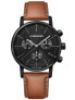 Фото #2 товара Мужские наручные часы с коричневым кожаным ремешком Wenger 01.1743.115 Urban Classic Chronograph 44mm 10ATM
