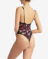 Women's Signature Lace Printed Open Gusset Teddy