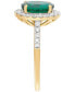 ფოტო #4 პროდუქტის Lab Grown Emerald (2-5/8 ct. t.w.) & Lab Grown Diamond (1/2 ct. t.w.) Oval Halo Ring in 14k Gold