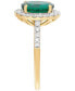 Фото #4 товара Lab Grown Emerald (2-5/8 ct. t.w.) & Lab Grown Diamond (1/2 ct. t.w.) Oval Halo Ring in 14k Gold