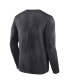 ფოტო #2 პროდუქტის Men's Heather Charcoal Distressed Milwaukee Bucks Front Court Press Snow Wash Long Sleeve T-shirt