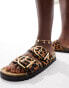 Фото #2 товара Stradivarius buckle sandal in leopard print