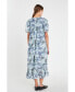 ფოტო #2 პროდუქტის Women's Pleated Tie Die Midi Dress