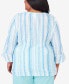 ფოტო #5 პროდუქტის Plus Size Hyannisport Stripe Button Down Blouse Top