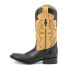 Ferrini Nash Ostrich Square Toe Cowboy Mens Black, Yellow Casual Boots 11493-04