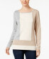 Фото #1 товара Charter Club Women's Color blocked Boat Neck Sweater Vintage Gray Combo XL