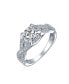 ფოტო #3 პროდუქტის Romantic 2CTW Round Brilliant Solitaire Cut AAA CZ Engagement Ring Pave Criss Cross Twist Infinity Band Sterling Silver Customizable