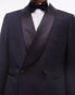 Topman premium slim wool rich tux suit jacket in black Черный, Chest 40 Regular - фото #5