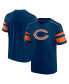 Фото #1 товара Men's Navy Chicago Bears Textured Hashmark V-Neck T-shirt