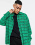 Фото #2 товара ASOS DESIGN extreme oversized shirt in bright green check