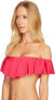 Фото #2 товара Trina Turk 262854 Women's Bandeau Fuchsia Ruffle Bikini Top Swimwear Size 6