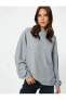 Oversize Sweatshirt Bisiklet Yaka Balon Kollu