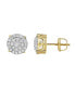ფოტო #3 პროდუქტის Round Cut Natural Certified Diamond (0.81 cttw) 14k Yellow Gold Earrings Circle Entwine Design