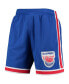 Фото #3 товара Men's Blue New Jersey Nets Hardwood Classics Primary Logo Swingman Shorts