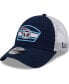 Фото #2 товара Men's Navy, White Tennessee Titans Logo Patch Trucker 9FORTY Snapback Hat