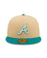 ფოტო #3 პროდუქტის Men's Natural, Teal Atlanta Braves Mango Forest 59FIFTY fitted hat