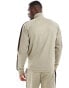 Fred Perry co-ord contrast tape track jacket in beige