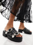 Фото #1 товара Public Desire Maverick chunky heeled sandal with western hardware in black