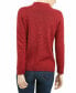 Karen Scott Women's Cotton Henley Sweater Marled Red Amore XXL