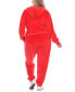 ფოტო #2 პროდუქტის Plus Size Velour Tracksuit Loungewear 2pc Set