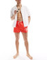 Calvin Klein monogram short drawstring swim short in red