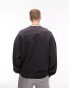 Topman oversized sweatshirt in washed black