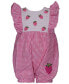 ფოტო #1 პროდუქტის Baby Girls Sleeveless Seersucker Check Bubble with Strawberry Applique