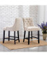 Фото #6 товара 24" Linen Tufted Buttons Upholstered Wingback Counter Stool (Set of 2)