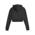 Puma Classics Cropped Drawstring Pullover Hoodie Womens Black Casual Outerwear 6