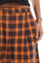 COLLUSION Unisex check wide leg trousers in orange